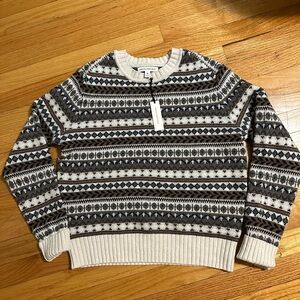 Banana Republic Womens Fairisle Sweater - Black, Gray, and Cream BNWT
